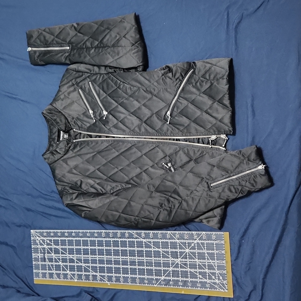 Express Black Quilted Moto Jacket